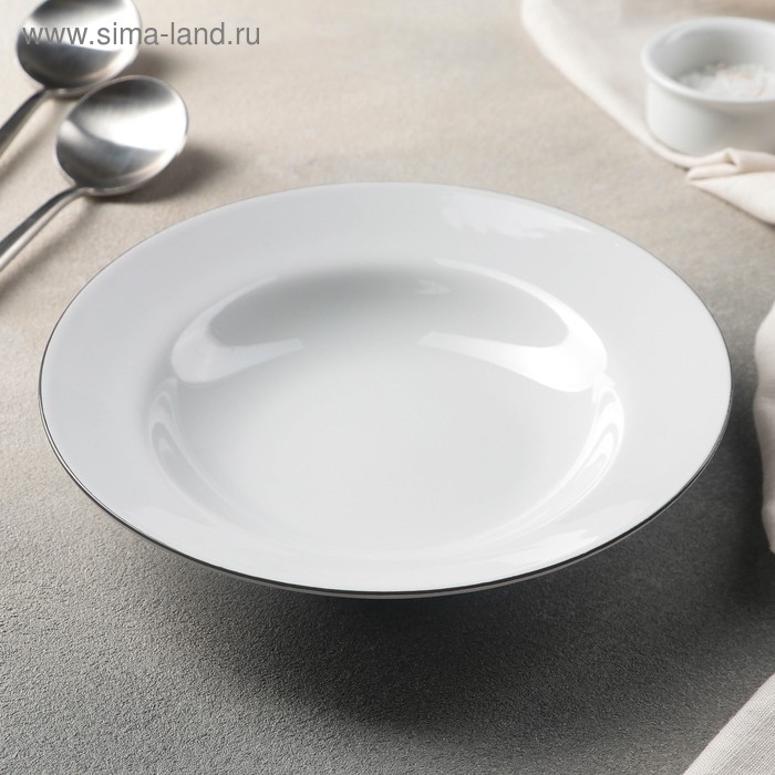 Тарелка фарфоровая глубокая «Палитра», 230 мл, d=20 см, белая Тарелка фарфоровая глубокая «Палитра», 230 мл, d=20 см, белая