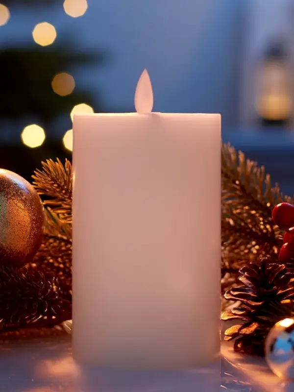 Светодиодная свеча восковая "Белая", 15x7 см, АААx3 (не в компл.), Т/БЕЛЫЙ