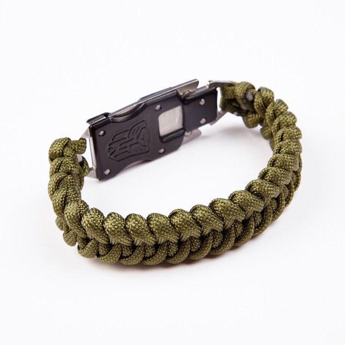 Браслет паракорд с ножом, хаки, 25см Браслет паракорд с ножом, хаки, 25см