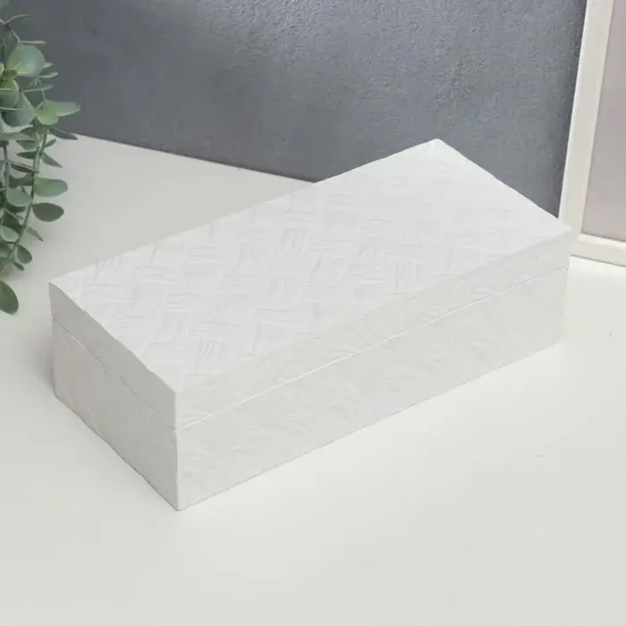 Шкатулка для украшений &laquo;Белое плетение&raquo;, дерево, 8&times;27&times;12.2 см