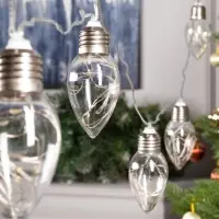 Гирлянда &laquo;Нить&raquo; 3 м с насадками &laquo;Лампочки капля&raquo;, IP20, прозрачная нить, 80 LED, свечение мульти, 8 режимов, 220 В