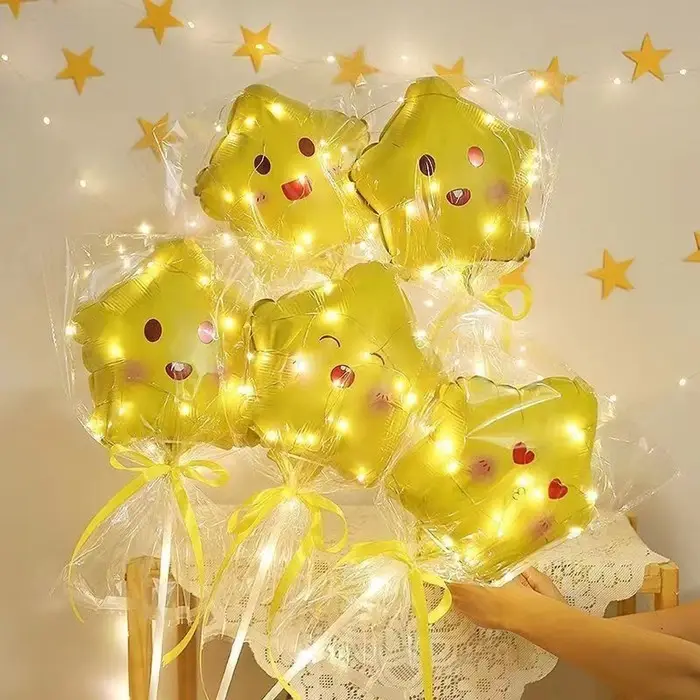 Воздушный шар фольгированный 10 Воздушный шар фольгированный 10" «Звезда смайл», для палочки, МИКС