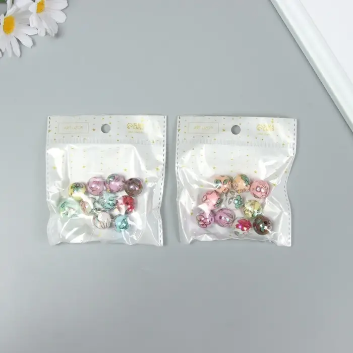 Бусины для творчества акрил Бусины для творчества акрил "Цветочки" МИКС 1,6х1,6х1,6 см