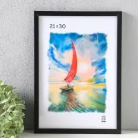 Фоторамка для фото 21х30 см, FIX, мдф, (пластик экран) чёрный
