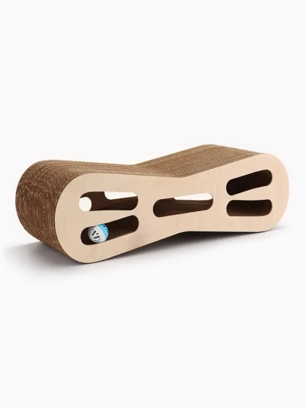 Когтеточка-лежанка &laquo;Зверьё Моё&raquo; ВОСЬМЕРКА, средняя с игрушкой, 53&times;21&times;16 см, гофрокартон