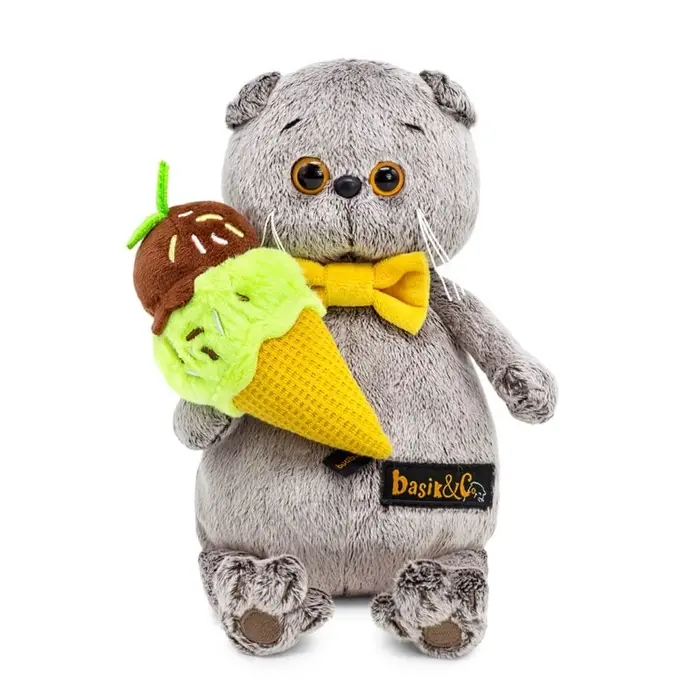 Мягкая игрушка Мягкая игрушка "Кот Басик с мороженым, "Мультсериал", 19 см Ksm19-005