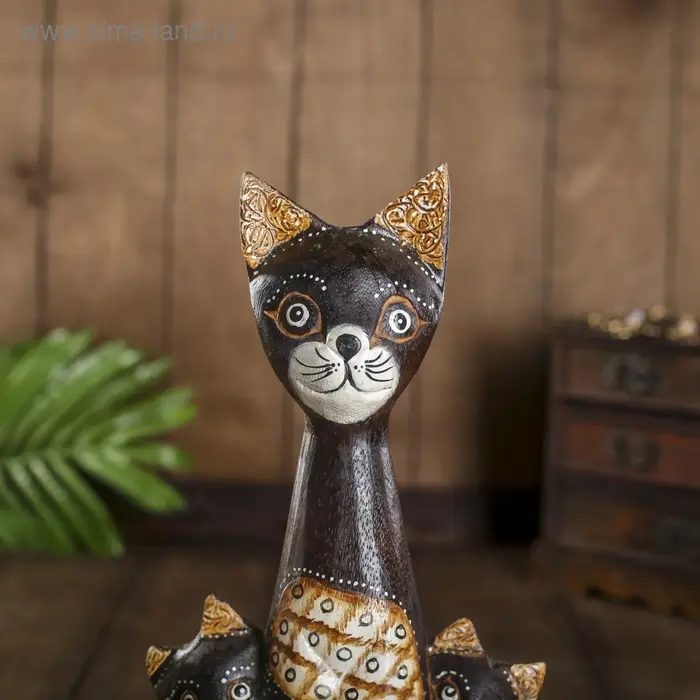 Сувенир Сувенир "Три кошки с узором" дерево 5х18х30 см