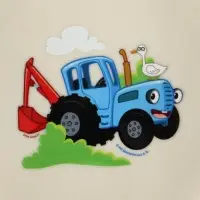 Тарелка пластиковая детская, 14.5&times;14.5 см, Синий трактор