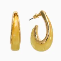 Серьги акрил &laquo;Петля&raquo;, жёлтые в золоте