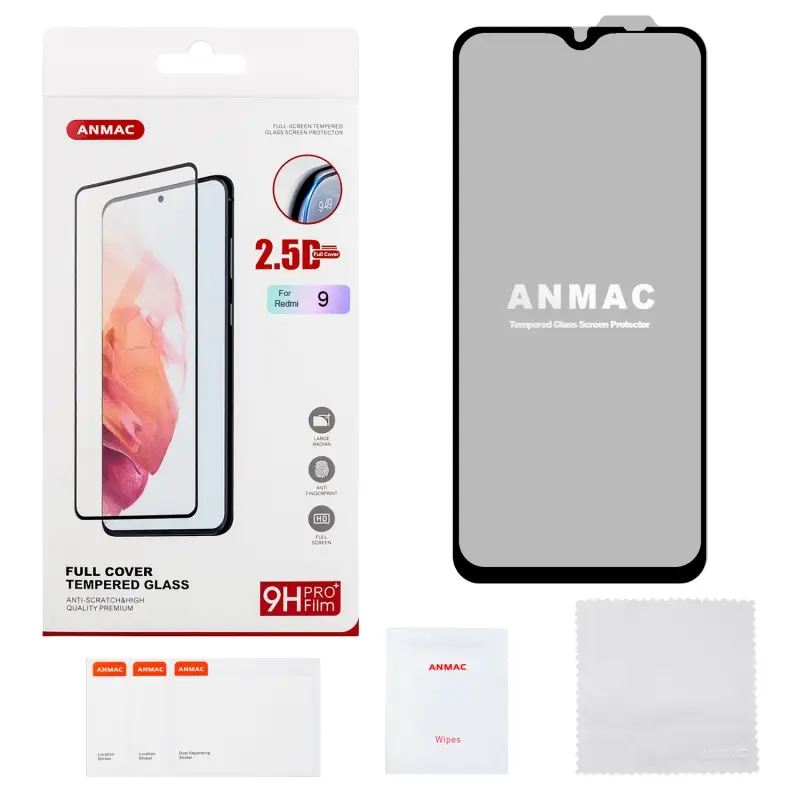 Защитное стекло Xiaomi Redmi 9 Full Cover ANMAC Арт.1137356 Защитное стекло Xiaomi Redmi 9 Full Cover ANMAC Арт.1137356