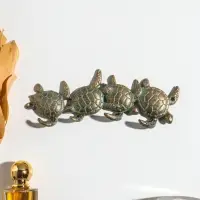 Крючки настенные &laquo;Четыре черепахи&raquo;, ключница декоративная, чугун, 21.5&times;7&times;2 см