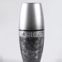 Ваза «Абстракция», полоса, овал, h=26 см, стекло, серо-чёрная Ваза «Абстракция», полоса, овал, h=26 см, стекло, серо-чёрная