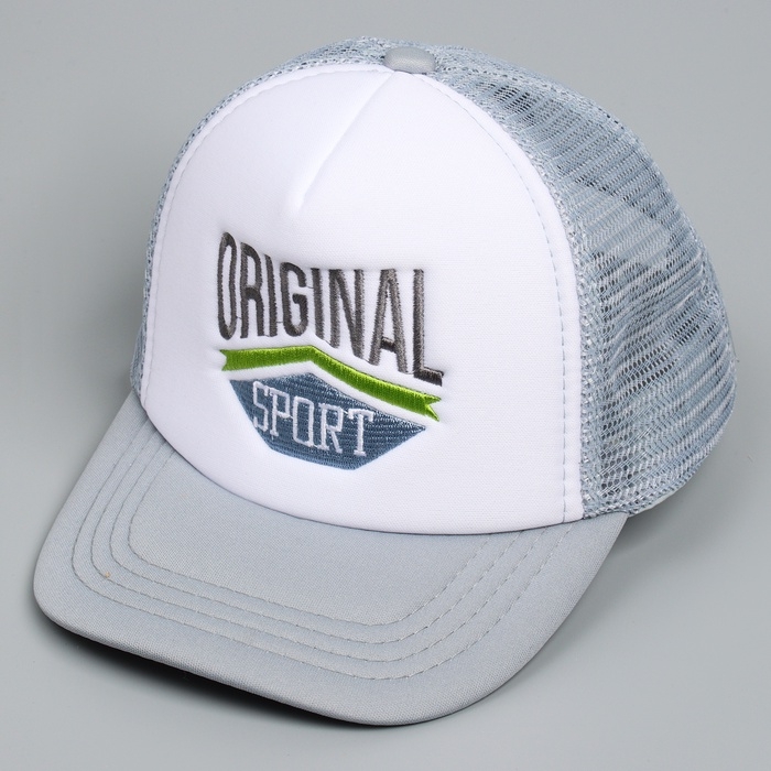 Кепка детская для мальчика с сеткой Sport, цвет серый, р-р 52-54, 5-7 лет Кепка детская для мальчика с сеткой Sport, цвет серый, р-р 52-54, 5-7 лет