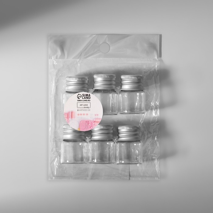 Баночки для хранения бисера, d=2.2×3.2 см, 6 шт. Баночки для хранения бисера, d=2.2×3.2 см, 6 шт.