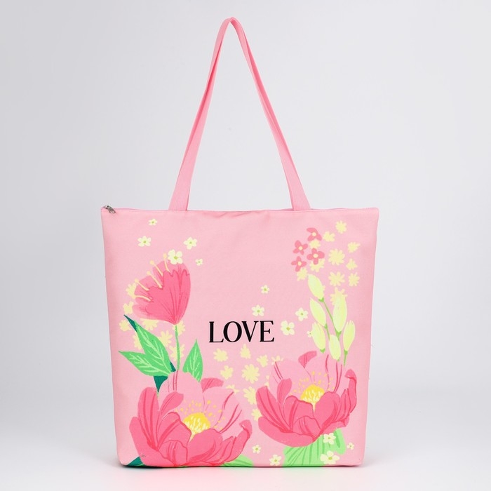 Шопер Love, на молнии, 37х32х10см Шопер Love, на молнии, 37х32х10см