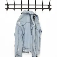 Вешалка настенная &laquo;Уют&raquo;, 7 крючков, 66&times;15&times;8 см, чёрная