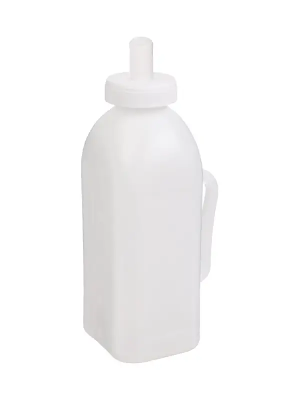 Бутылка для выпойки телят, 2 л, с ручкой, пластик, белая