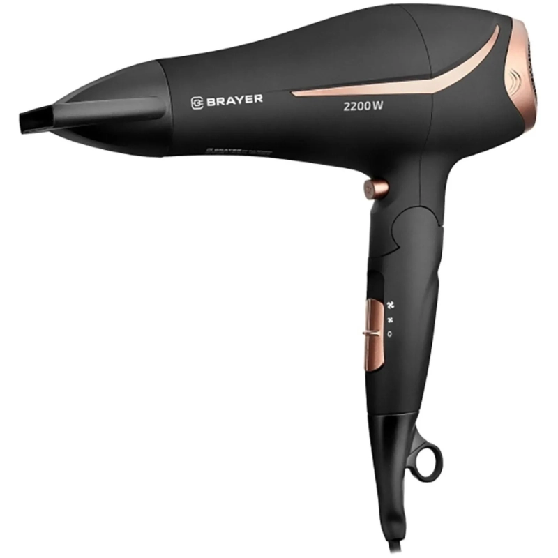 Фен BRAYER BR3000BN, 2200 Вт, 2 скор., холодный воздух