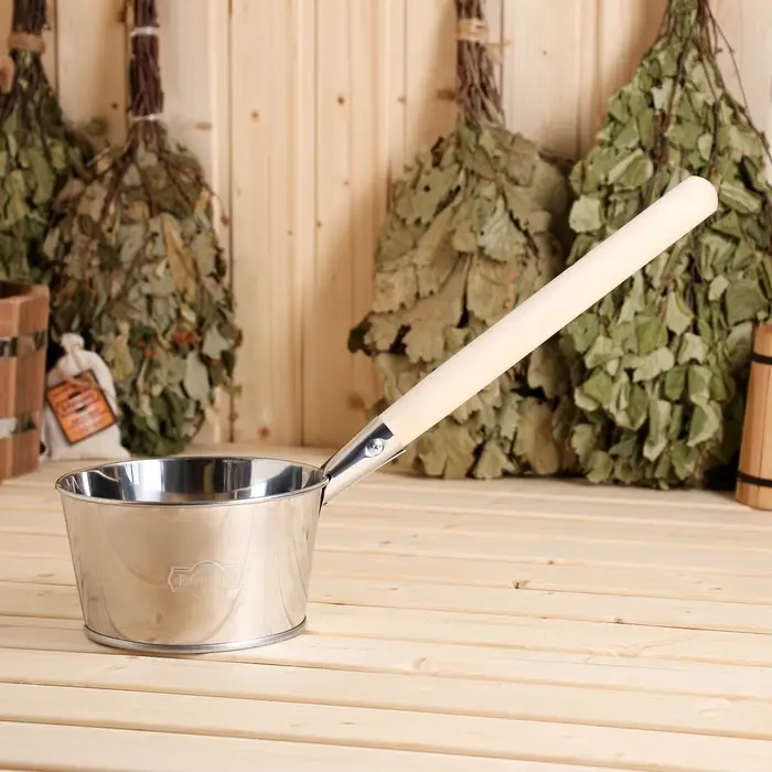 Ковш - черпак для бани и сауны, 1.5 л, нержавеющая сталь, деревянная ручка, &laquo;Добропаровъ&raquo;