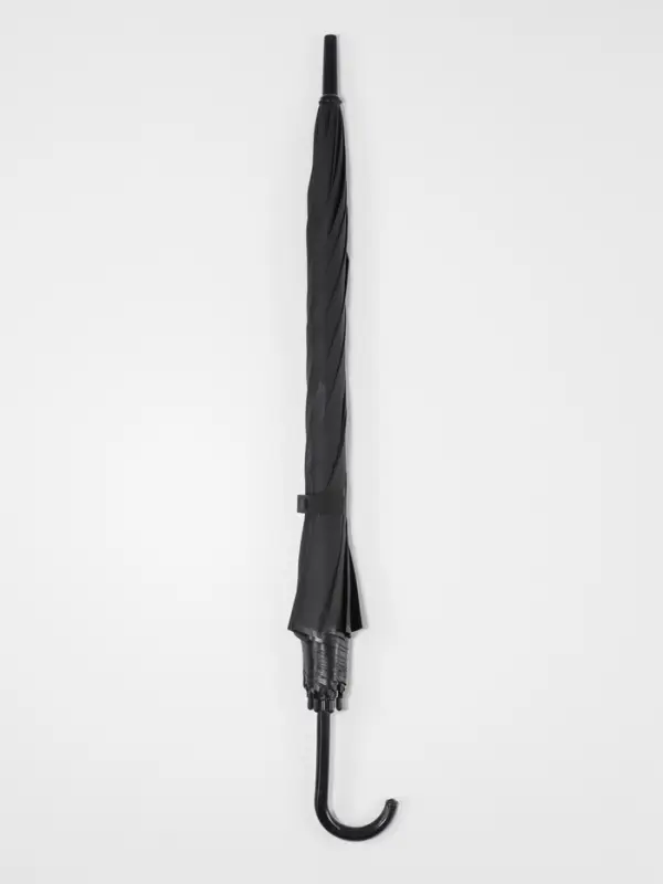 Зонт - трость полуавтоматический &laquo;Однотонный&raquo;, 8 спиц, R=46/55 см, d=92 см, чёрный