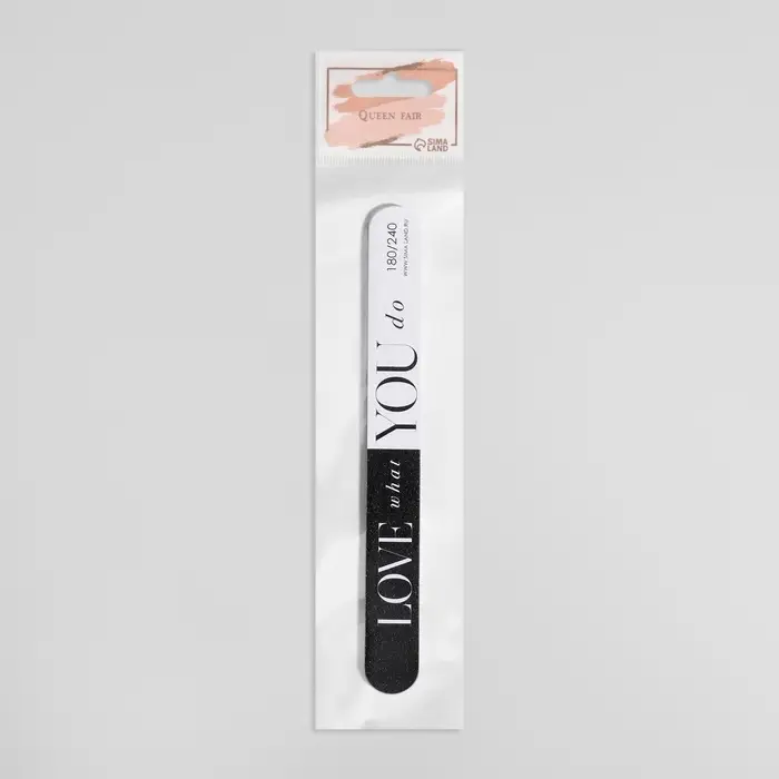 Пилка для ногтей «WHAT YOU LOVE», прямая, 180/240 грит, 18 см