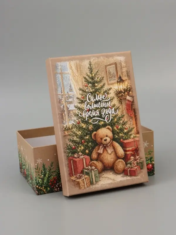 Коробка подарочная, набор 10 в 1 &laquo;Крафтовый Новый год&raquo;, 32.5&times;20&times;12.5 - 12&times;7&times;4 см