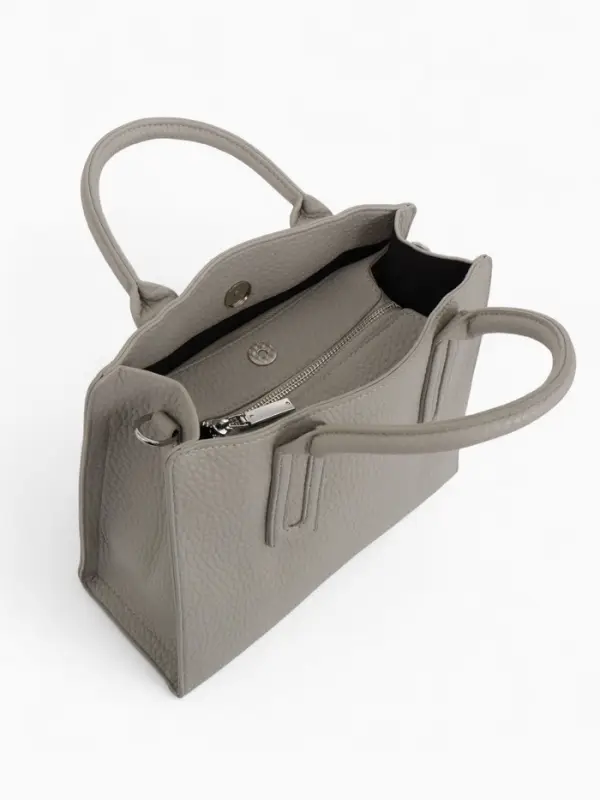 Сумка женская тоут TEXTURA на молнии, 29&times;10&times;25 см, однотонная, серая