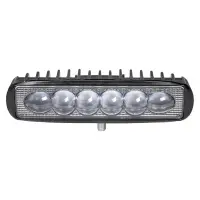 Фара светодиодная прямоугольная, 6 LED 4D линза, 18W, (157х42х40) 12/24V