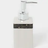 Аксессуары для ванной &laquo;Золотой лист&raquo;, 4 предмета: дозатор 250 мл, мыльница, 2 стакана, белые