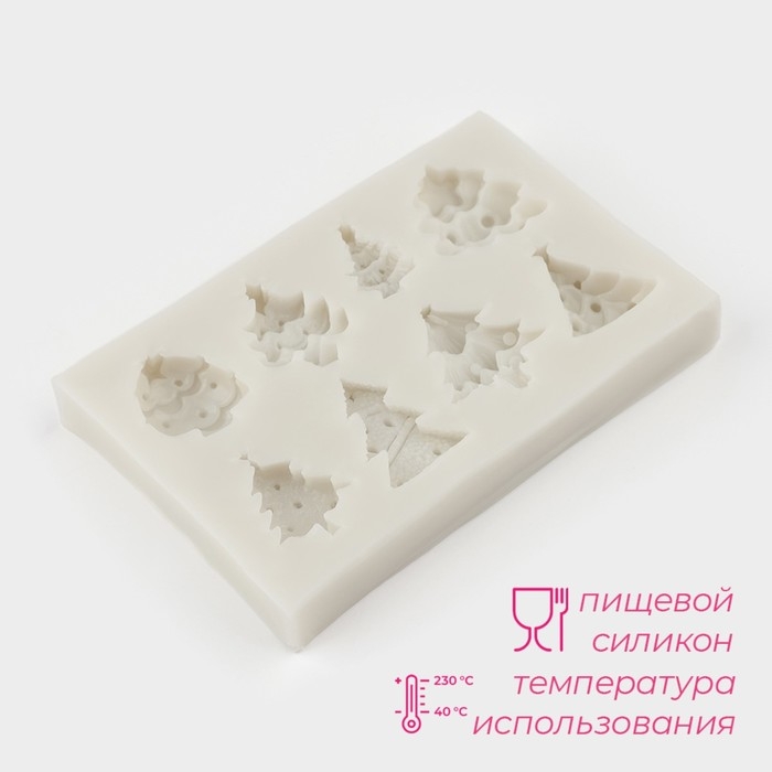 Молд новогодний Доляна «Ёлки», силикон, 10×6,5×1,3 см, цвет серый Молд новогодний Доляна «Ёлки», силикон, 10×6,5×1,3 см, цвет серый