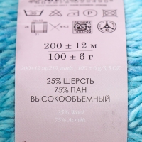 Пряжа для вязания спицами, крючком «Пехорский текстиль. Радужный стиль», 25% шерсть, 75% ПАН, 200 м/100 г, (1134 М)