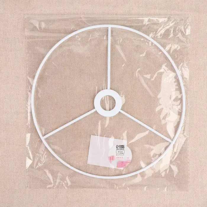 Основа для плетения торшера &laquo;Круг&raquo;, металлическая, d=20/20.6 см, белая