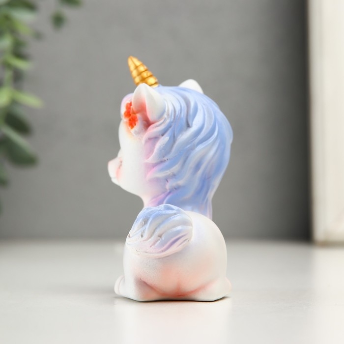 Сувенир полистоун "Милые единороги" набор 2 шт 7х4х8, 7х4х8 см