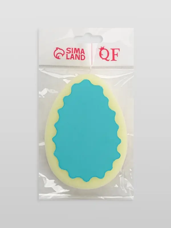 Губка для пилинга лица и тела, 11&times;8&times;2.5 см, розовая, голубая