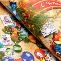 Бумага упаковочная глянцевая двусторонняя «Письмо Деду Морозу», 70×100 см