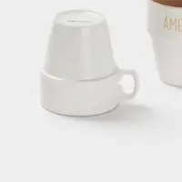 Набор кружек Доляна &laquo;Кофейная карта&raquo;, 4 шт., 315 мл, 11&times;8.5&times;10 см, фарфор, белый