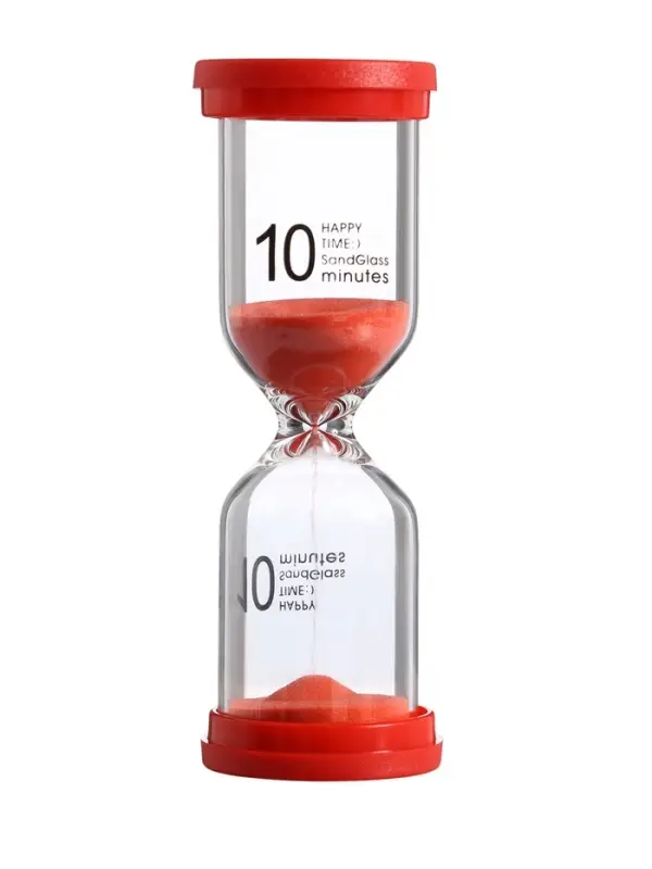 Песочные часы Happy time, на 10 минут, 4&times;12.5 см, красные