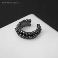 Серьга кафф &laquo;Кругляшки&raquo;, цвет чёрный