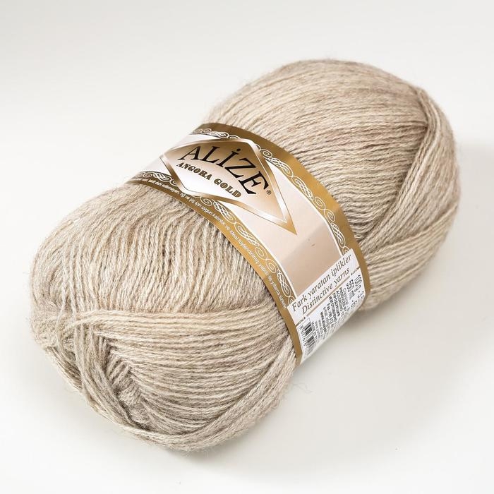 Пряжа Пряжа "Angora Gold" 20% шерсть, 80% акрил 550м/100гр (152 беж.мел)