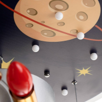 Светильник "Спутник" 1хLED 110Вт диммер+2х40Вт E14 серо-синий 68х55х33 см BayerLux