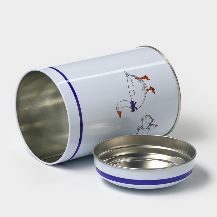 Банка для сыпучих продуктов «Гуси», 1,1 л, d=9,9 см, круглая