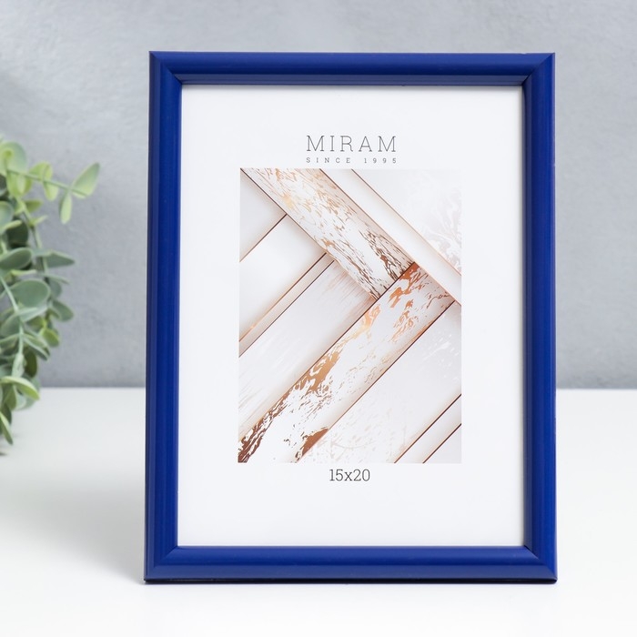 Фоторамка пластик Фоторамка пластик "МИРАМ" 15х20 см, синий (пластиковый экран)