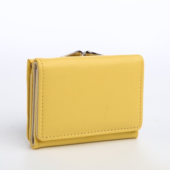 Кошелёк женский на кнопке, цвет жёлтый Кошелёк женский на кнопке, цвет жёлтый