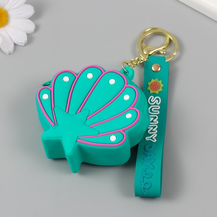 Брелок кошелёк с карабином, ремешком силикон Брелок кошелёк с карабином, ремешком силикон "Ракушка со звёздочкой" 3,2х8,2х8 см