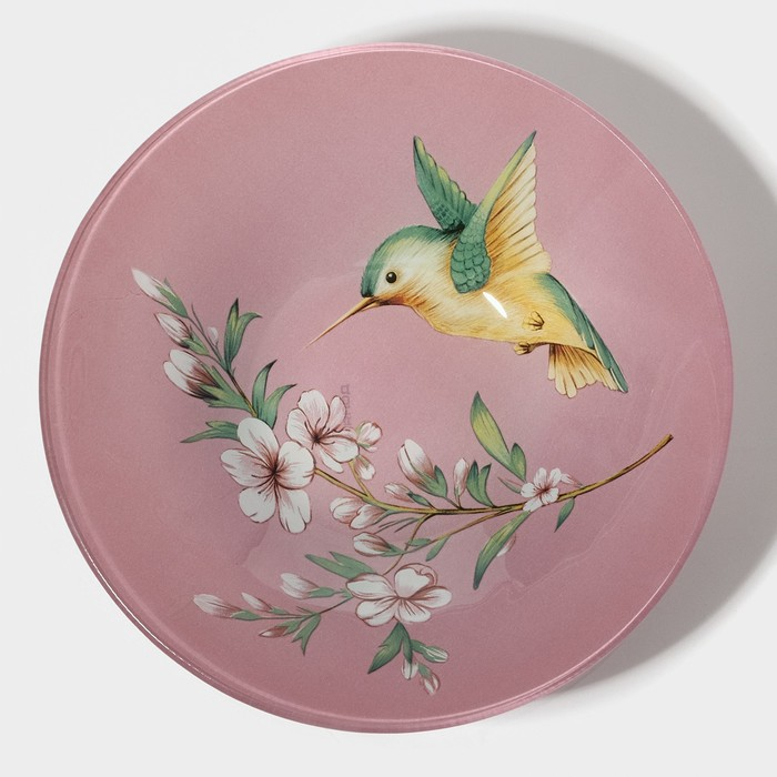 Набор тарелок стеклянных Доляна «Колибри», 19 предметов: 6 десертных тарелок, 6 обеденных тарелок, 6 мисок, салатник Набор тарелок стеклянных Доляна «Колибри», 19 предметов: 6 десертных тарелок, 6 обеденных тарелок, 6 мисок, салатник