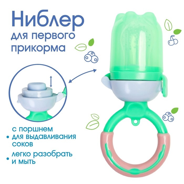 Ниблер для прикорма «Яблоко», с силиконовой сеточкой, цвет зелёный Ниблер для прикорма «Яблоко», с силиконовой сеточкой, цвет зелёный
