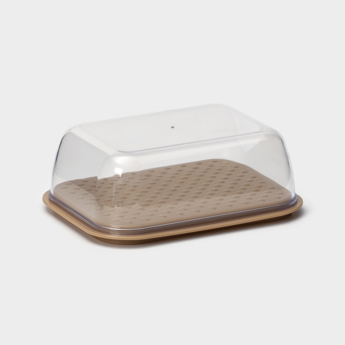 Маслёнка двухсторонняя, 14.5×11×5.5 см, цвет шоколадный мокко Маслёнка двухсторонняя, 14.5×11×5.5 см, цвет шоколадный мокко