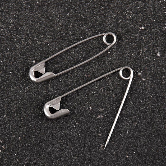 Булавки английские, 28 мм, 100 шт, цвет серебряный