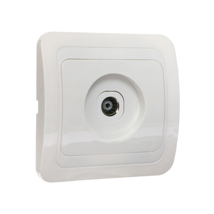 Розетка телевизионная одноместная Luazon Lighting  Розетка телевизионная одноместная Luazon Lighting "Орион", скрытая, белая