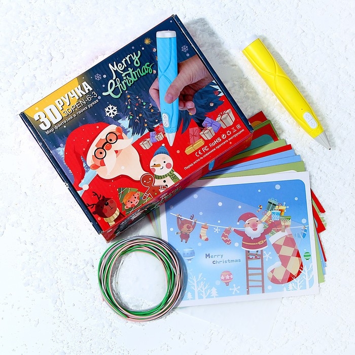 3D ручка «Новый год» набор PСL пластика, мод. PN007, цвет жёлтый 3D ручка «Новый год» набор PСL пластика, мод. PN007, цвет жёлтый